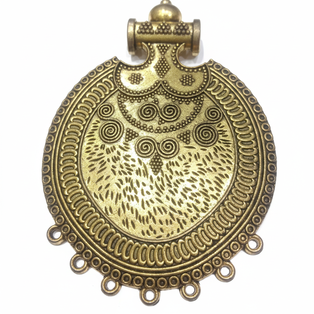 Antique Gold Oxidized Pendant 1 pc