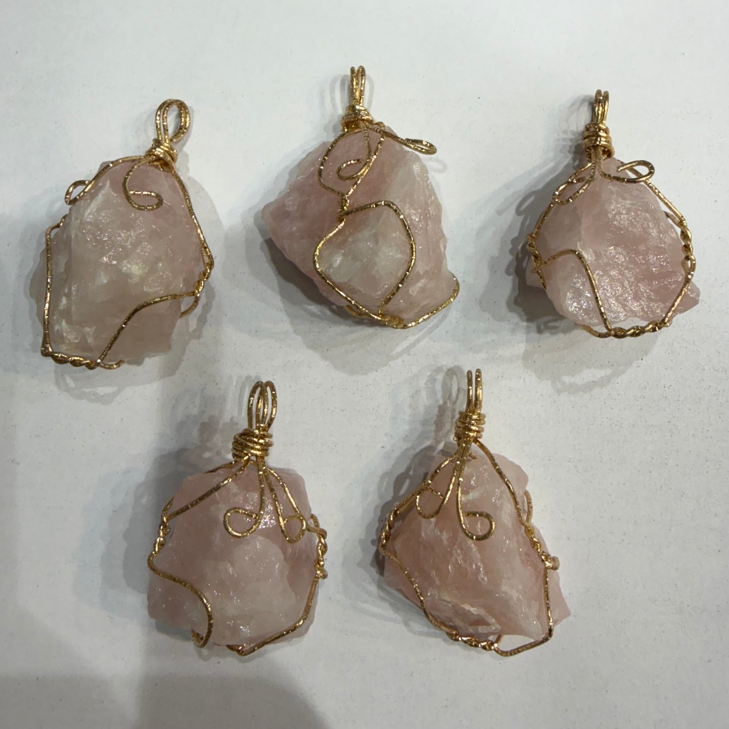 Raw Crystal Quartz Wire-Wrapped Pendants 1.5 inch size.
