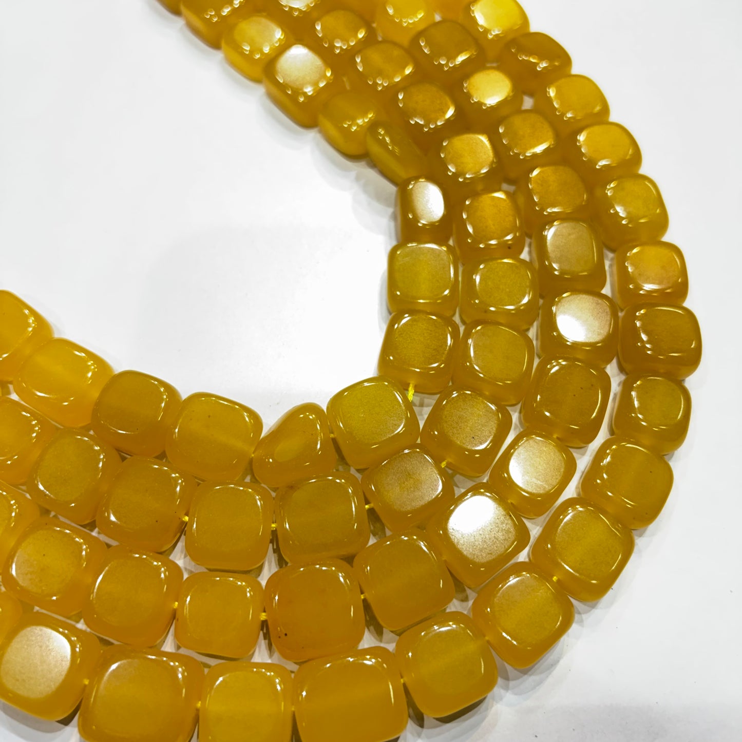 Yellow agate beads 1 string 14X14mm