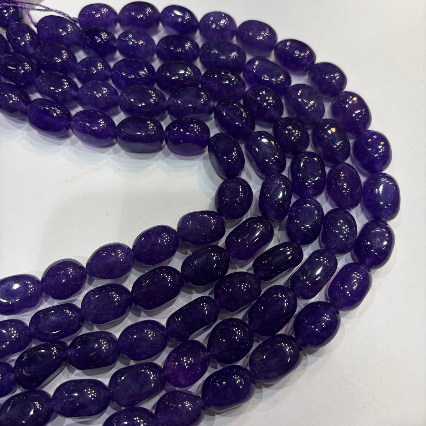 Imperial violet agate beads 1 string 12x16mm