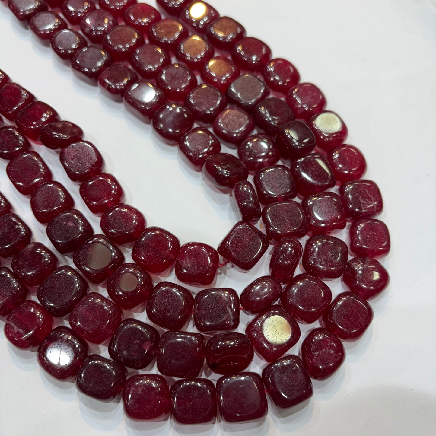 Deep garnet red agate beads 1 string 14X14mm