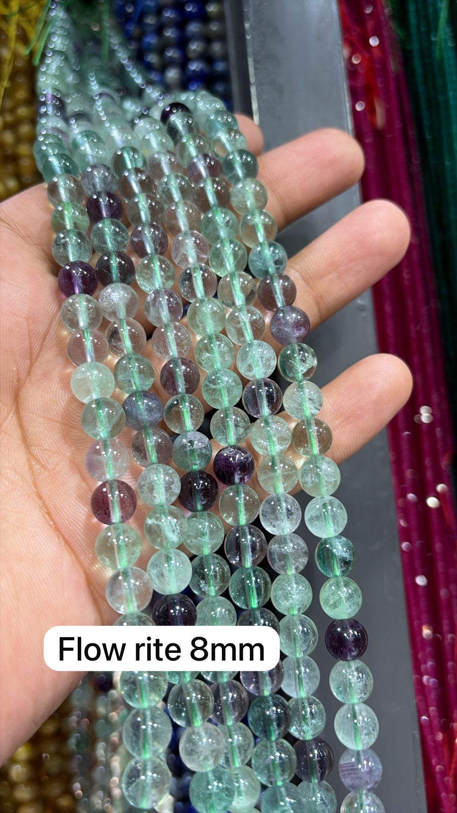 Fluorite high quality healing beads 8mm 1 string.