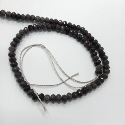Grey High Quality agateRondell Beads 4mm 1 string