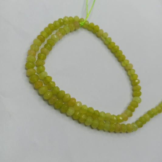 Garabes Green High Quality agateRondell Beads 4mm 1 string