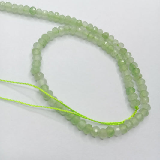 Light Green High Quality agateRondell Beads 4mm 1 string