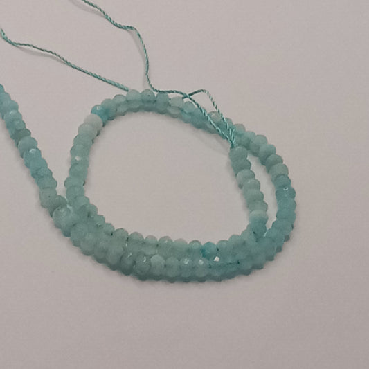 Sea blue High Quality agateRondell Beads 4mm 1 string