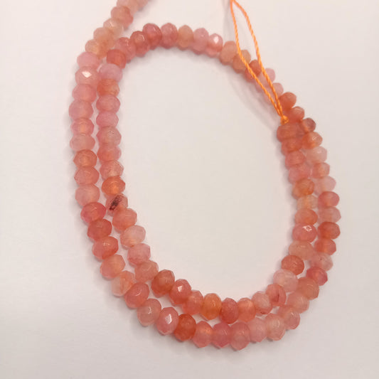 Sea orange High Quality agateRondell Beads 4mm 1 string