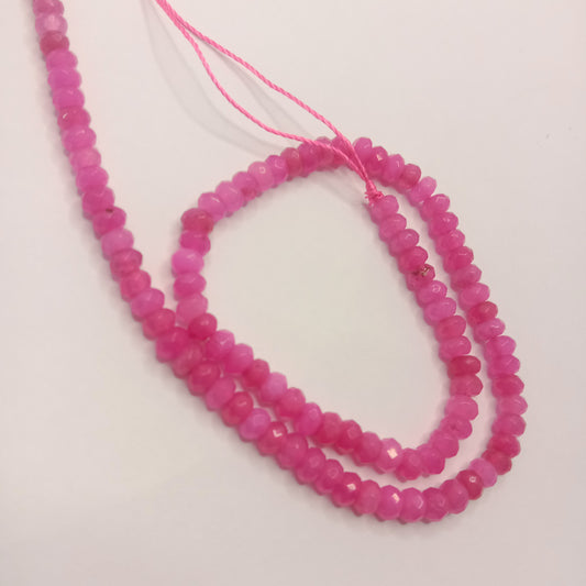Dark pink High Quality agateRondell Beads 4mm 1 string