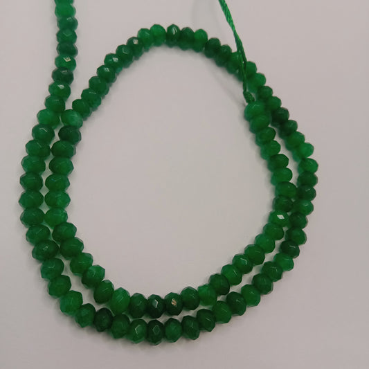 Green High Quality agateRondell Beads 4mm 1 string