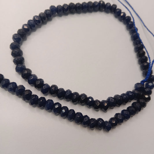 Blue High Quality agateRondell Beads 4mm 1 string