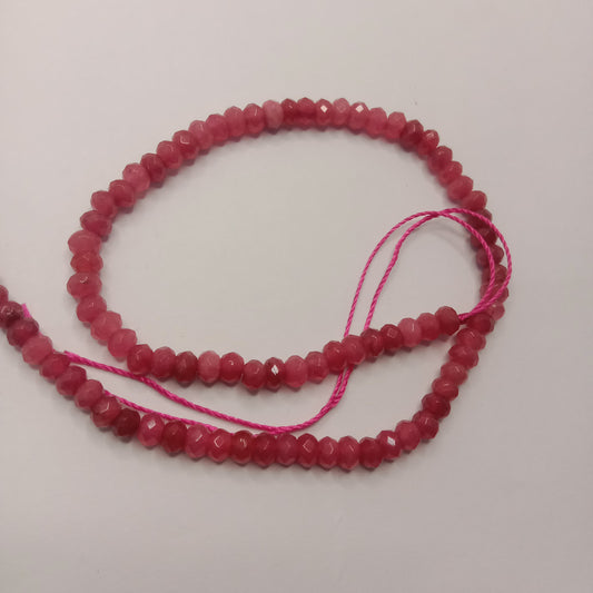 Carrot pink High Quality agate Rondell Beads 4 mm 1 string