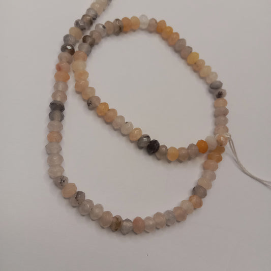 Orange shade High Quality agate Rondell Beads 4mm 1 string
