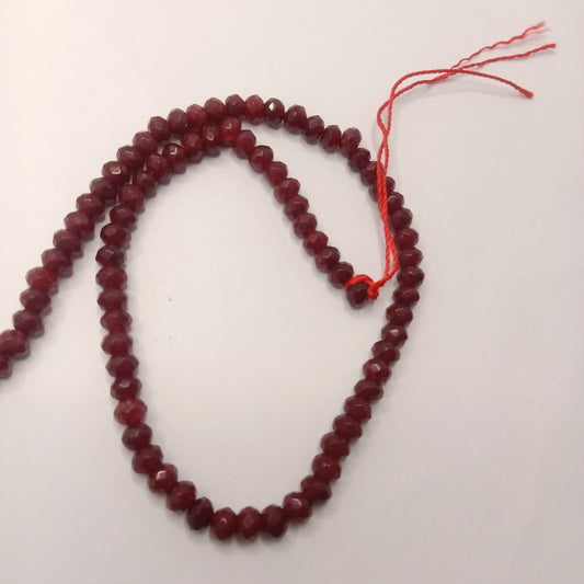Ruby High Quality agateRondell Beads 4mm 1 stringl