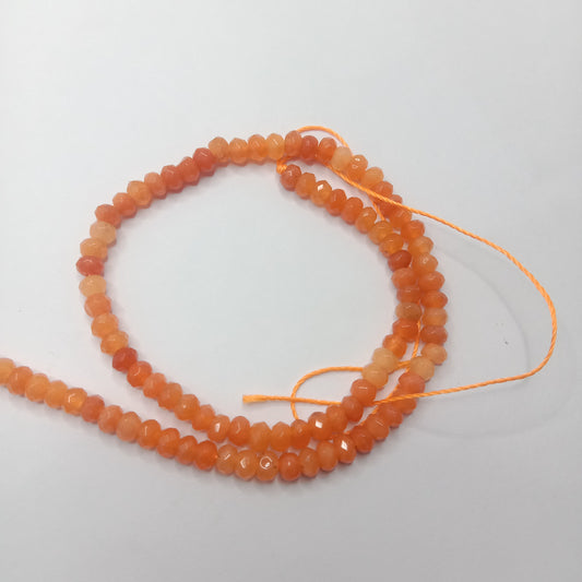 Dark orange High Quality agate Rondell Beads 4 mm 1 string