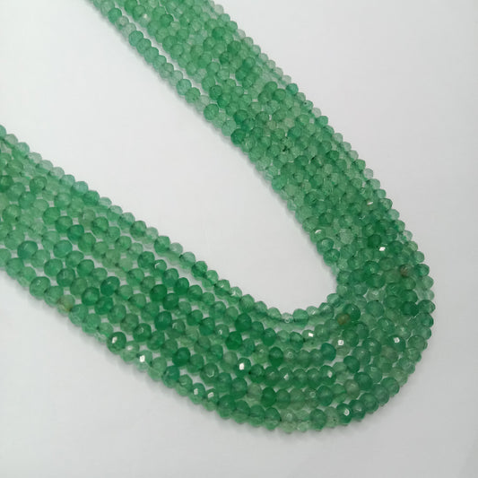 Light shaded Green High Quality agate Rondell Beads 4mm 1 string