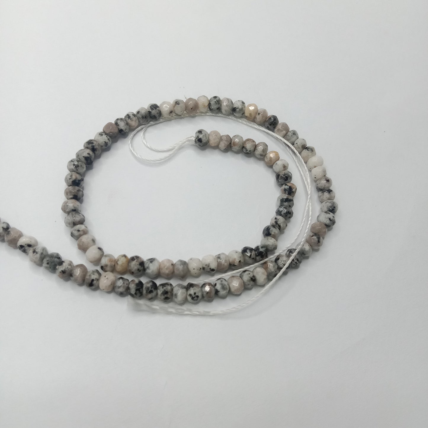 Texture white and black High Quality agateRondell Beads 4mm 1 string
