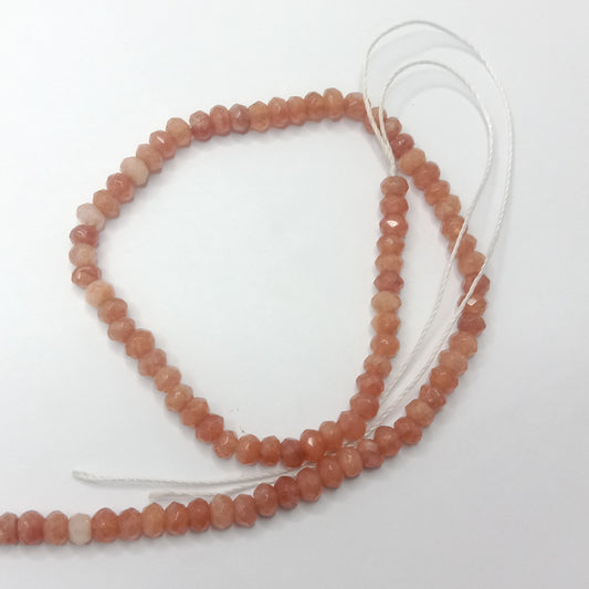 Orange High Quality agate Rondell Beads 4mm 1 string