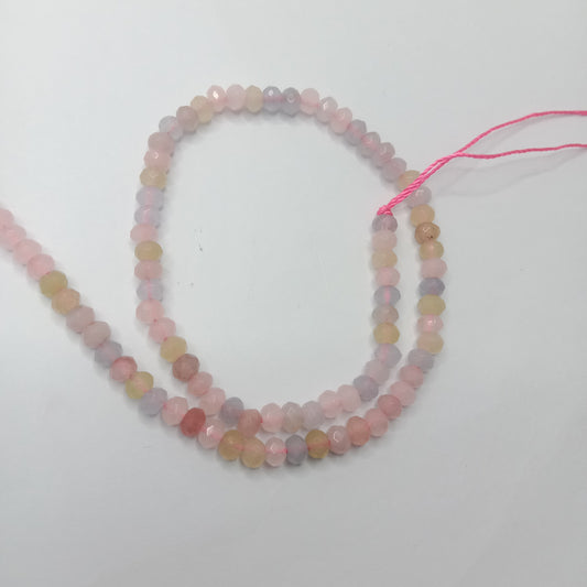Light multi High Quality agateRondell Beads 4mm 1 string