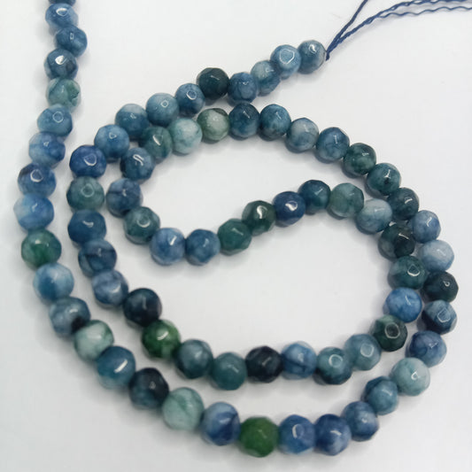 Dark shaded blue High Quality agate Round Beads 4mm 1 string
