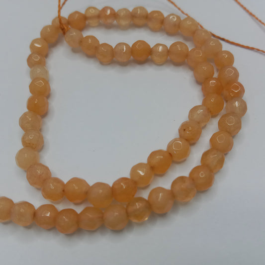 Light orange High Quality agate Round Beads 4mm 1 string