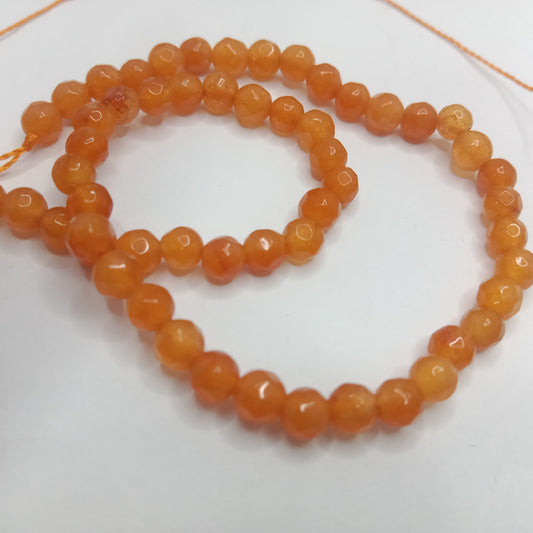 Dark shaded orange High Quality agate Round Beads 4mm 1 string