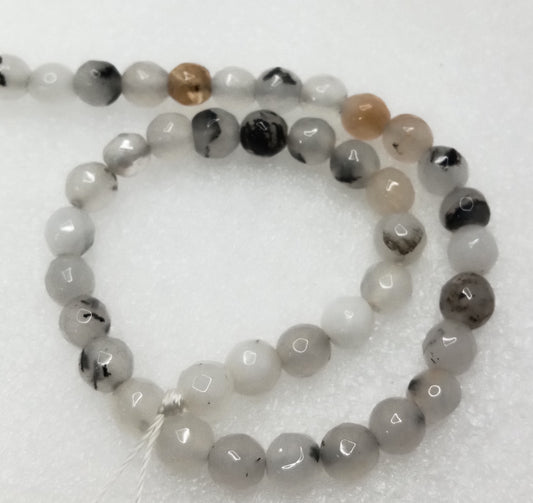 White shaded High Quality agate Round Beads 6mm 1 string(60pcs)