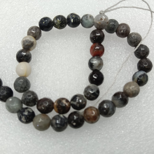 Shaded black High Quality agate Round Beads 6mm 1 string(60pcs