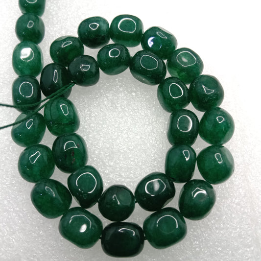 Green jade High quality tumble stone beads 1 string