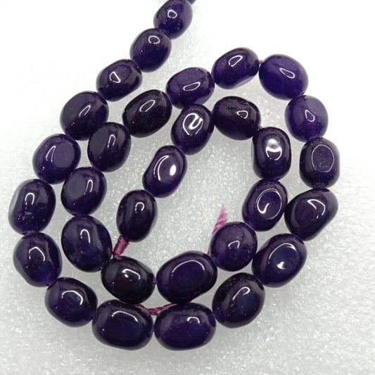 Purple amethyst High quality tumble stone beads 1 string(8x11mm)
