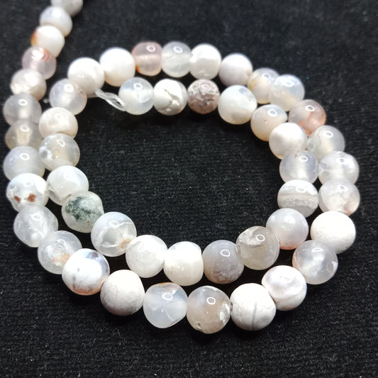 Banded agate 6mm plan agate beads 1 string