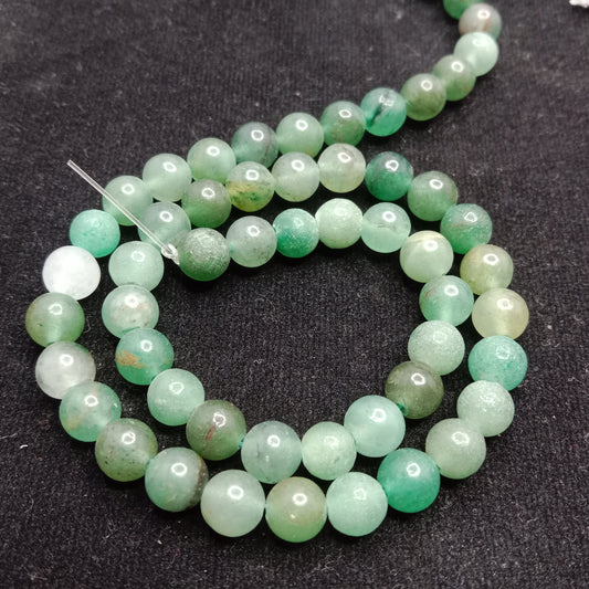 Shaded green 6mm plan agate beads 1 string