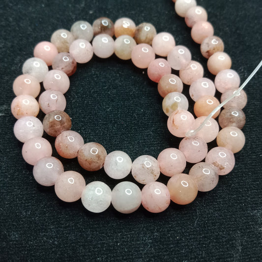 Shaded pink 6mm plan agate beads 1 string