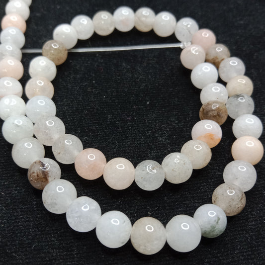 Shaded peach 6mm plan agate beads 1 string