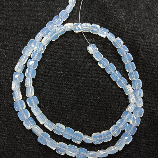 high quality white flat square shape crystal beads 5x5mm 1 string