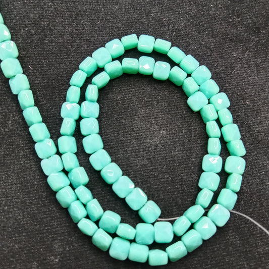 high quality sea green flat square shape crystal beads 5x5mm 1 string