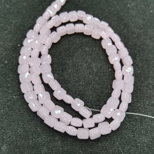 high quality pink flat square shape crystal beads 5x5mm 1 string