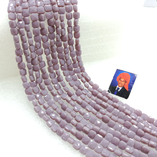 high quality light purple flat square shape crystal beads 5x5mm 1 string