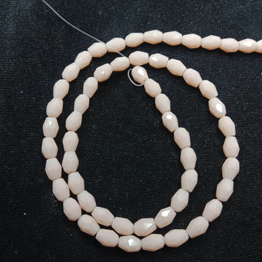 high quality drop shape cream colour crystal beads 4x4mm 1 string