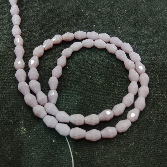 high quality light purple drop shape crystal beads 4x4mm 1 string