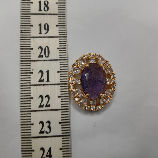 Crack Amethyst stone (4pcs) high quality AD connectors 26mm(1 inches)