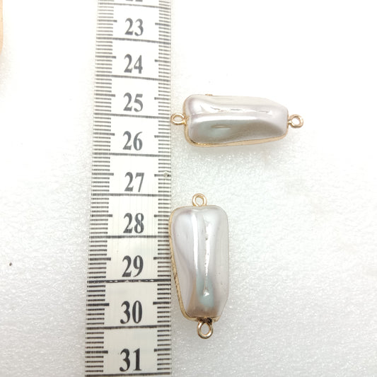 White (4pcs) high quality pearl connectors 30 mm(2cm )