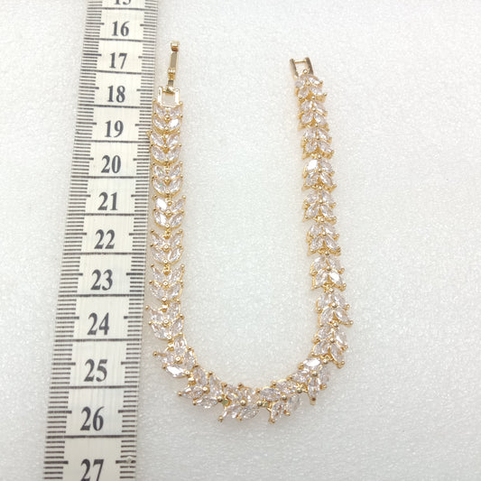 White stone leave shape (1pcs) high quality AD bracelet (6 inches)