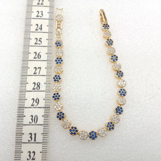 Dark blue stone round shape (1pcs) high quality AD bracelet (6 inches)