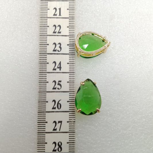 Green stone High quality(10pcs)jewellery connectors drop shape 22mm (2cm)