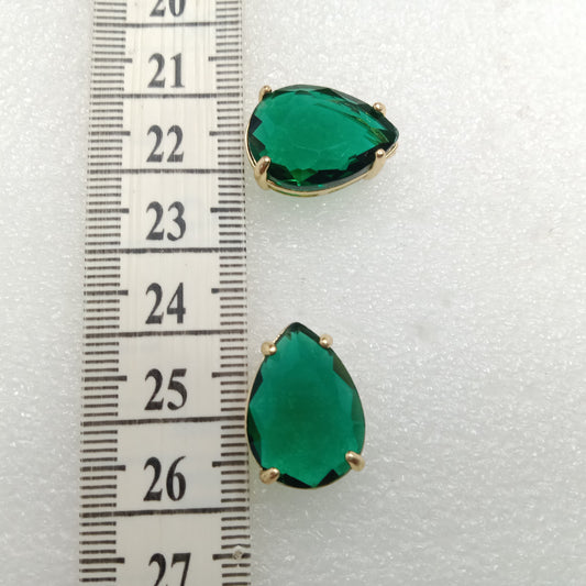 Dark green stone High quality(10pcs)jewellery connectors drop shape 22mm (2cm)