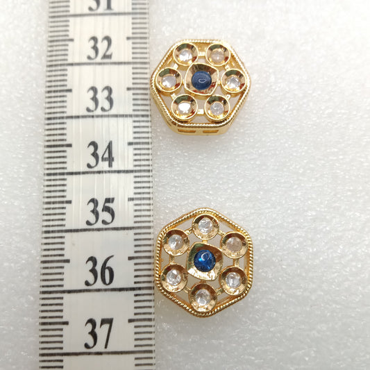 Dark blue (6pcs) high quality kundan connectors 18mm(2cm)