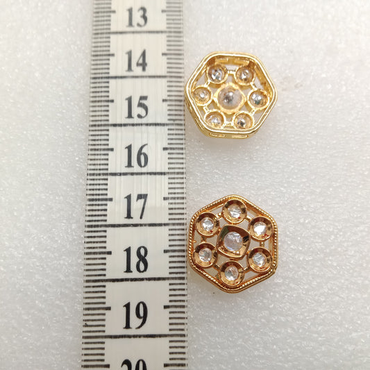 White(6pcs) high quality kundan connectors 18mm(2cm)