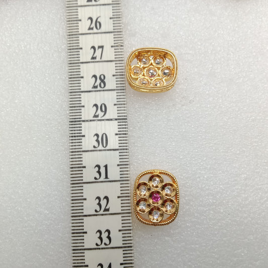 Dark pink (6pcs) high quality kundan connectors 18mm(2cm)