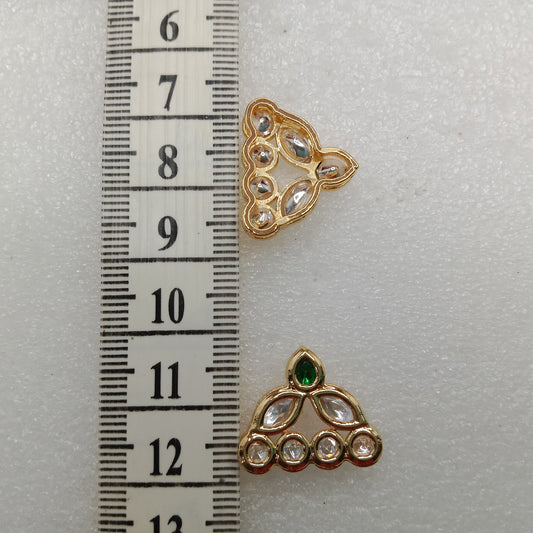 Dark green(6pcs) high quality samosa shape kundan connectors 18mm(2cm)