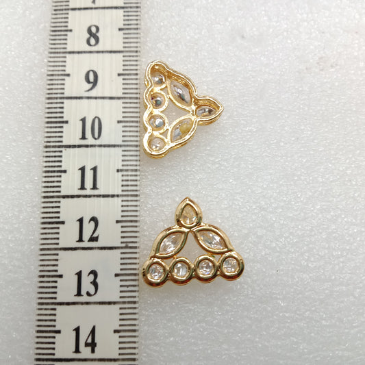 White (6pcs) high quality samosa shape kundan connectors 18mm(2cm)